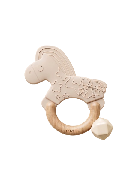 Platinum Silicone & Wood Rattle